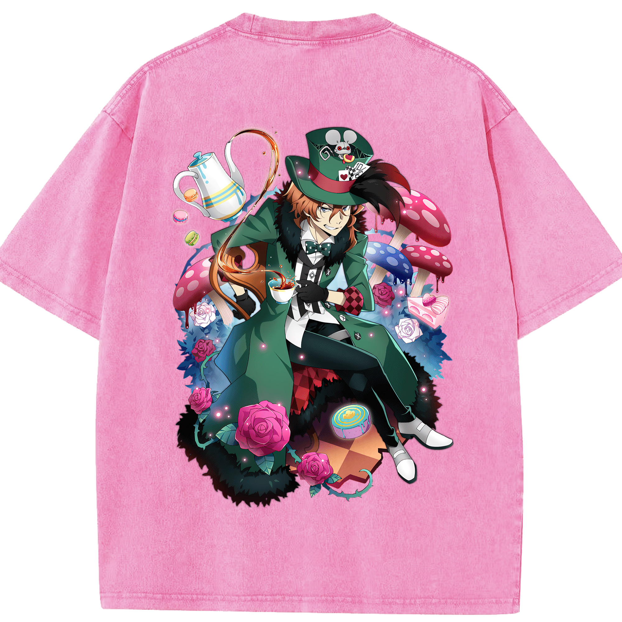 （画像用） 文豪ストレイドッグス Bungo Stray Dogs 綿100% ヴィンテージ風 半袖Tシャツ（背面プリント）